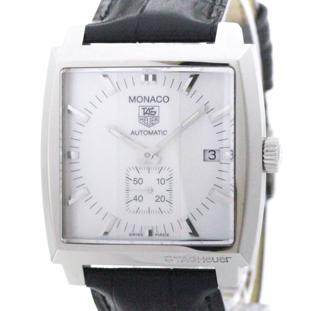 TAG HEUER Monaco MOP Dial Steel Automatic Mens Watch WW2112 Polished